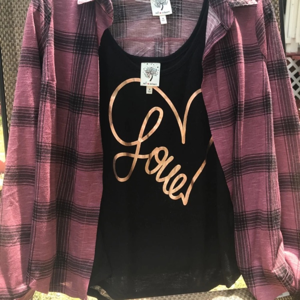 Women’s tank top with sweater over it